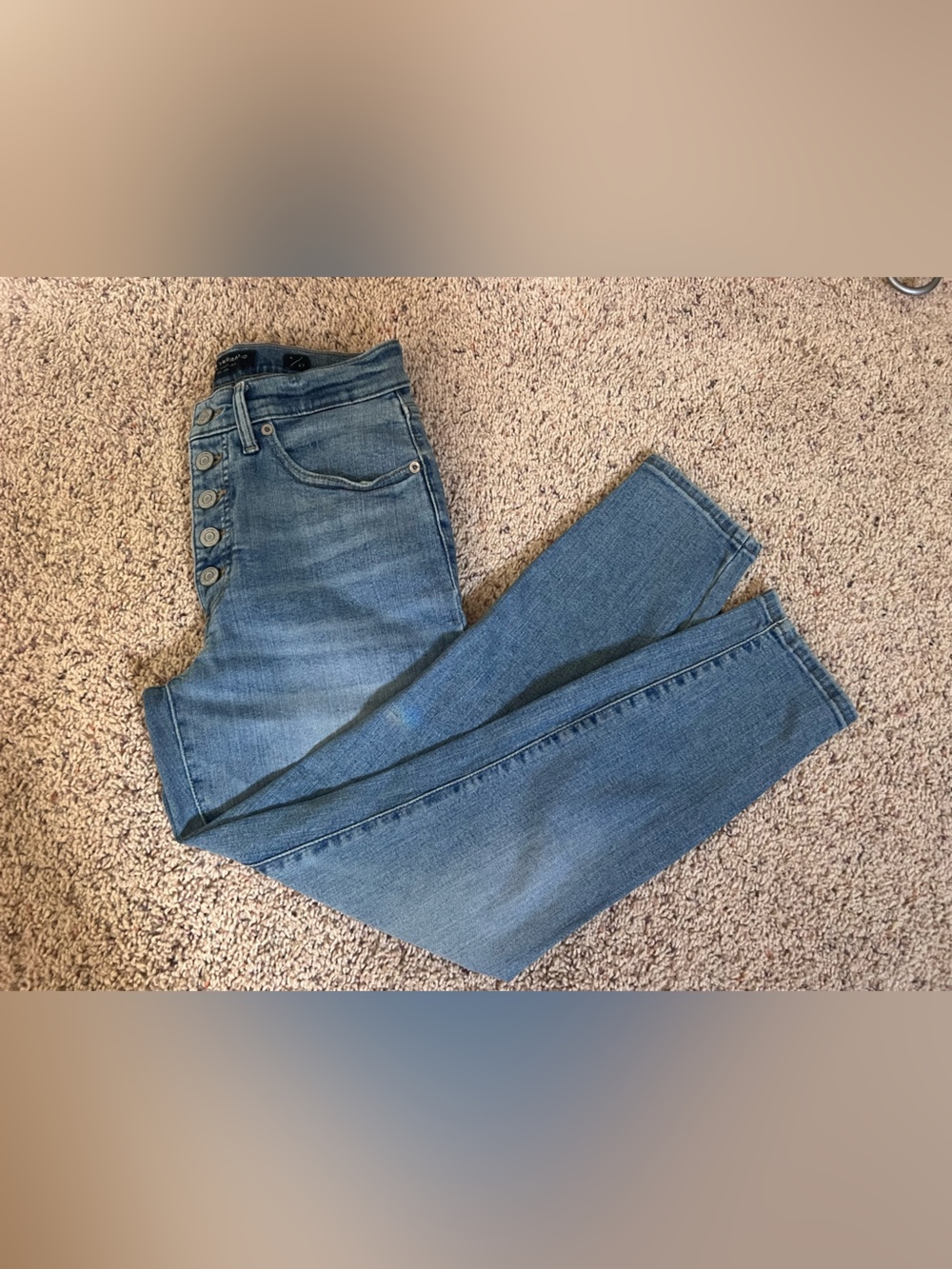 Lucky Brand High-Rise Button-Fly cropped Jeans - Light Blue Denim